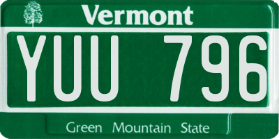 VT license plate YUU796