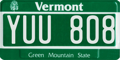 VT license plate YUU808