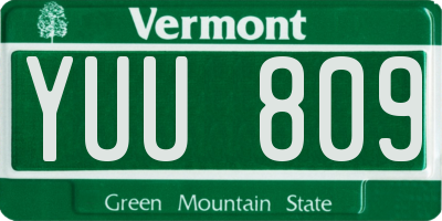 VT license plate YUU809