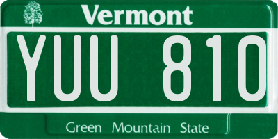 VT license plate YUU810