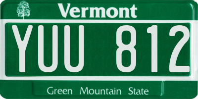 VT license plate YUU812