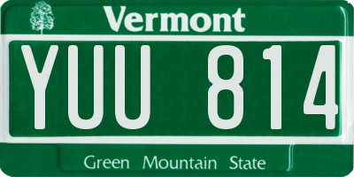 VT license plate YUU814