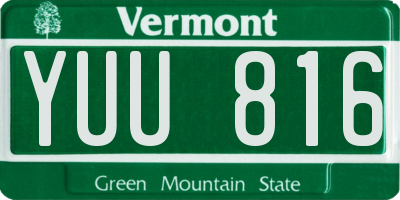 VT license plate YUU816