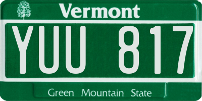 VT license plate YUU817