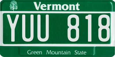 VT license plate YUU818