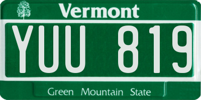 VT license plate YUU819