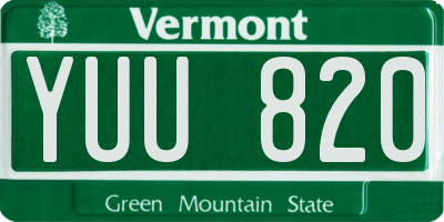 VT license plate YUU820