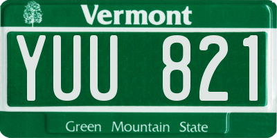 VT license plate YUU821