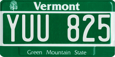 VT license plate YUU825