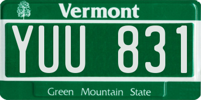VT license plate YUU831