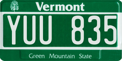 VT license plate YUU835