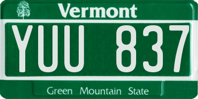 VT license plate YUU837