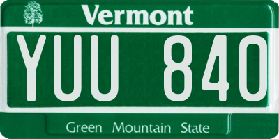VT license plate YUU840