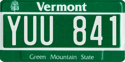 VT license plate YUU841