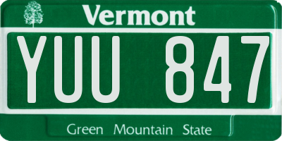 VT license plate YUU847