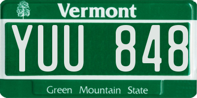 VT license plate YUU848