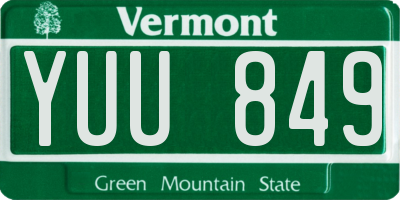 VT license plate YUU849