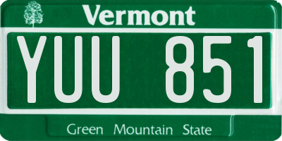 VT license plate YUU851