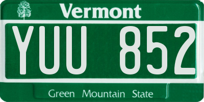 VT license plate YUU852