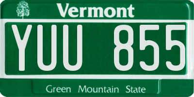 VT license plate YUU855