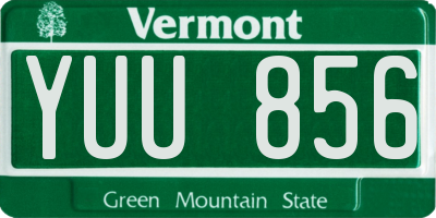 VT license plate YUU856