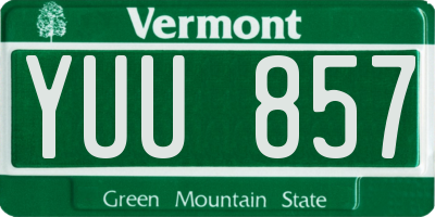 VT license plate YUU857