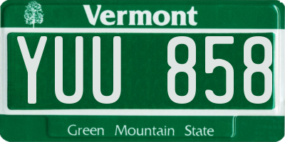 VT license plate YUU858