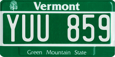 VT license plate YUU859