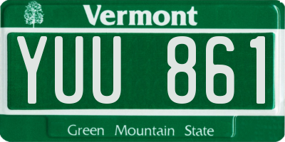 VT license plate YUU861
