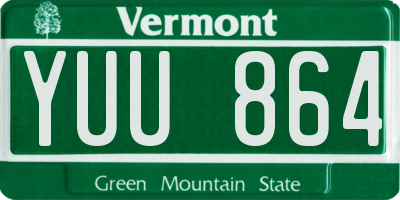 VT license plate YUU864