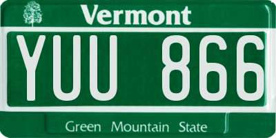 VT license plate YUU866