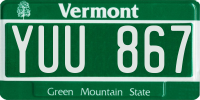 VT license plate YUU867