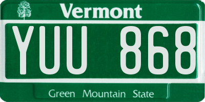 VT license plate YUU868