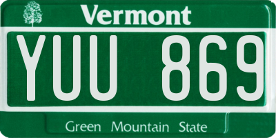 VT license plate YUU869