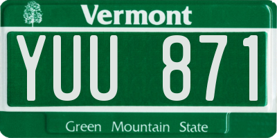 VT license plate YUU871