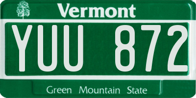 VT license plate YUU872