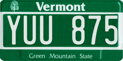 VT license plate YUU875