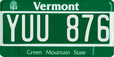 VT license plate YUU876