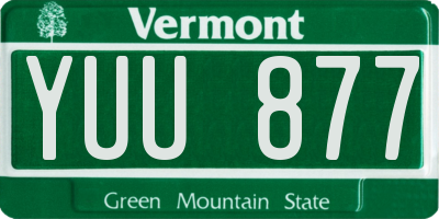 VT license plate YUU877
