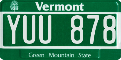 VT license plate YUU878