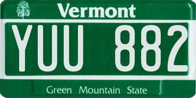 VT license plate YUU882
