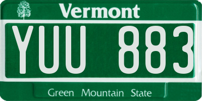 VT license plate YUU883