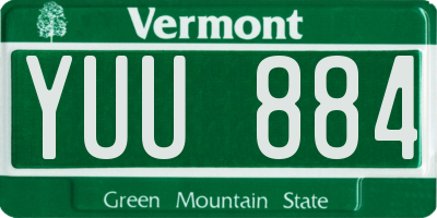 VT license plate YUU884