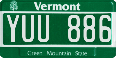 VT license plate YUU886