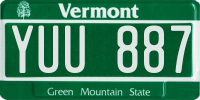 VT license plate YUU887
