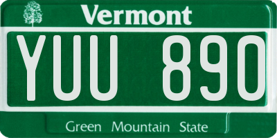 VT license plate YUU890