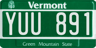 VT license plate YUU891