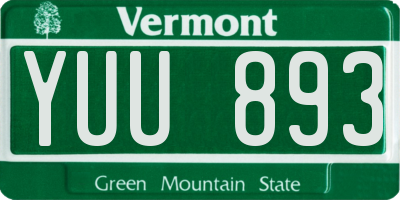 VT license plate YUU893