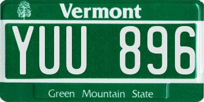 VT license plate YUU896