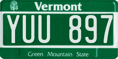 VT license plate YUU897